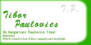 tibor paulovics business card